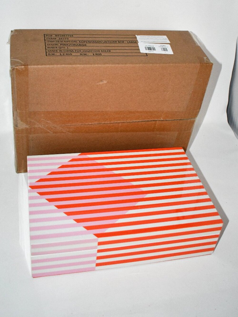 Jonathan Adler Copenhagen LARGE Lacquer Box # 34772 NWT